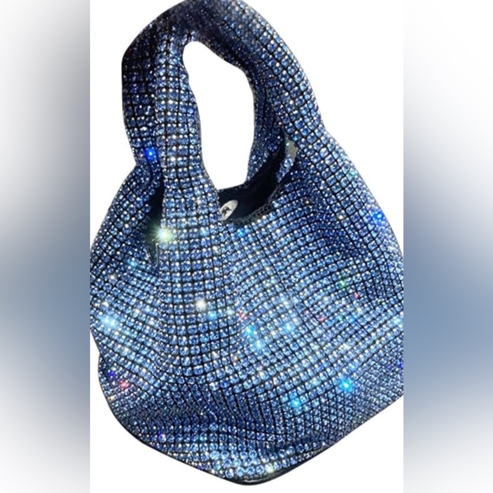 Sparkling Blue Rhinestone Women's Bag